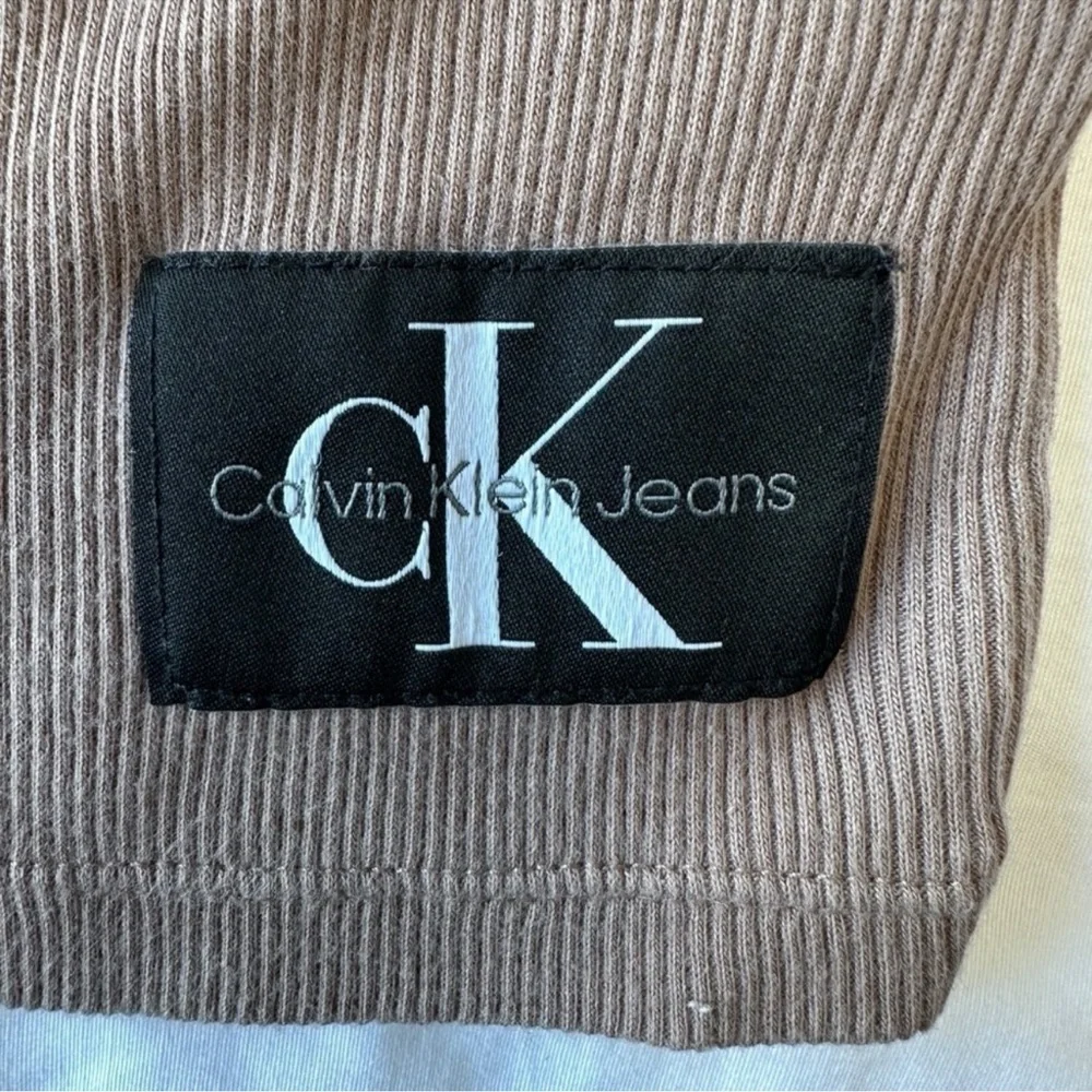Calvin Klein Taupe Long Sleeve Dress 100% Cotton - Picture 14 of 16